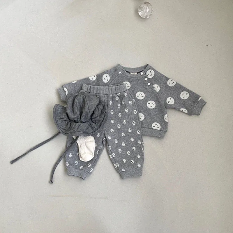 Freely Move Korean Baby Cotton Clothing Sets Kids Boys Girls Autumn Loose Cute Tracksuit Pullovers Tops+Pants 2PCS Sets Clothes