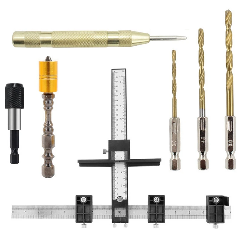 

Handle Punching Locator Multifunctional Woodworking Aids Furniture Handle Drilling and Opening Artifact