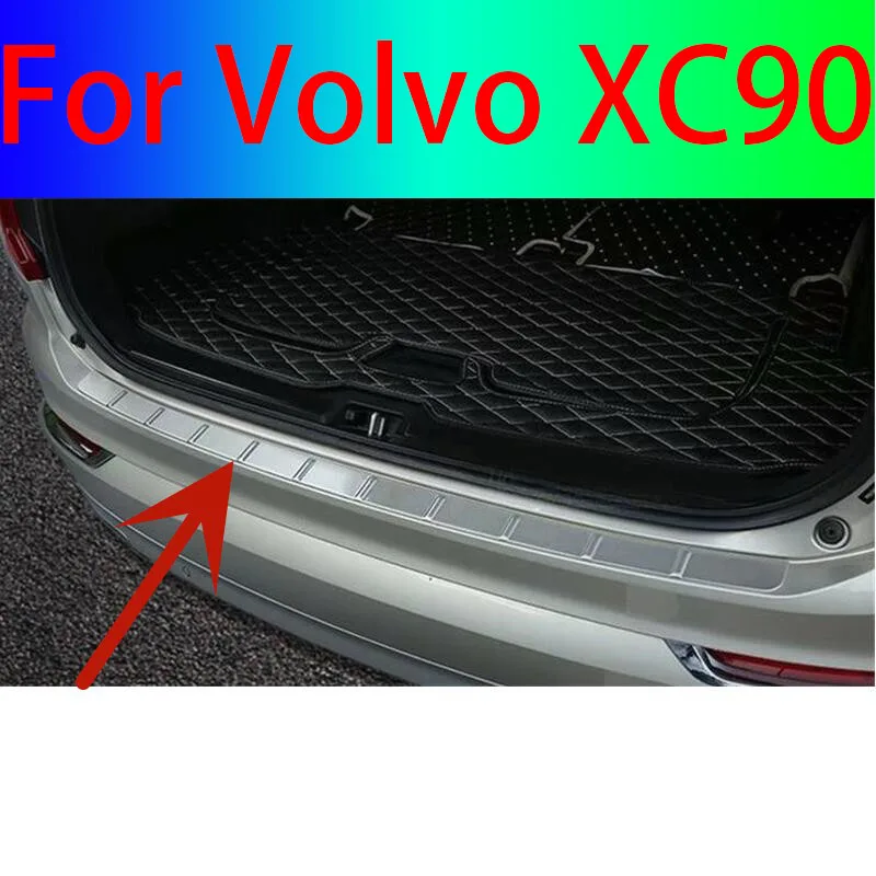 

Car styling Rear Bumper Protector Sill Trunk Rear guard Tread Plate Trim For Volvo XC90 2016 2017 2018 2019 2020