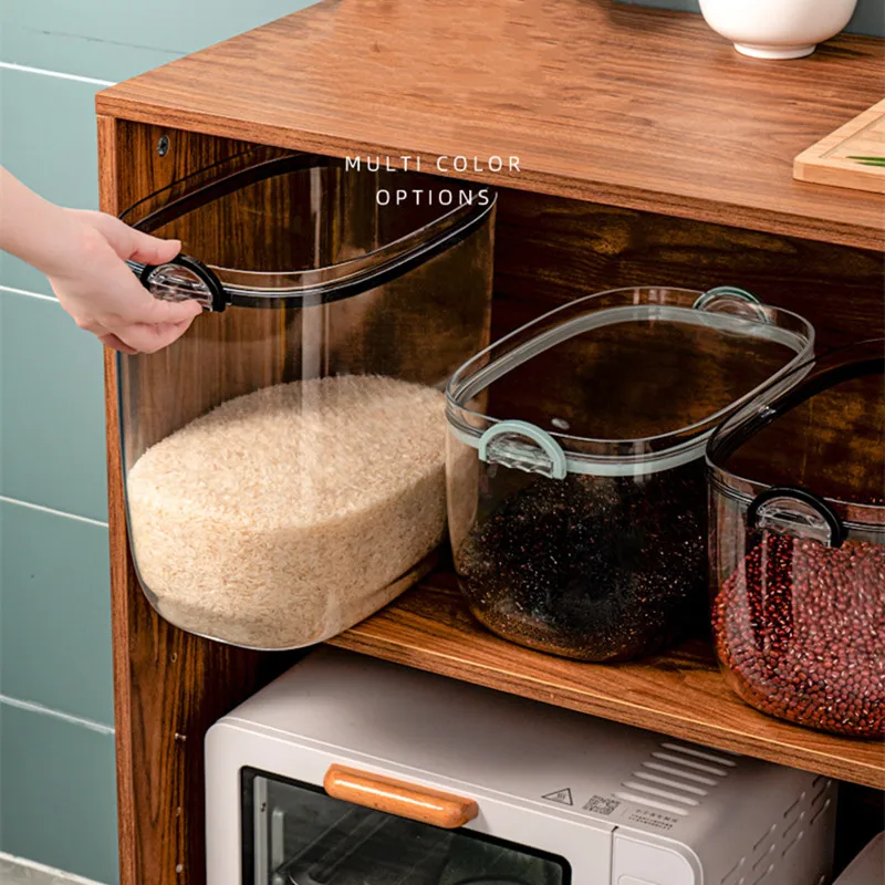 Женский контейнер для хранения риса кухонный прозрачный с мерной чашкой 20 фунтов