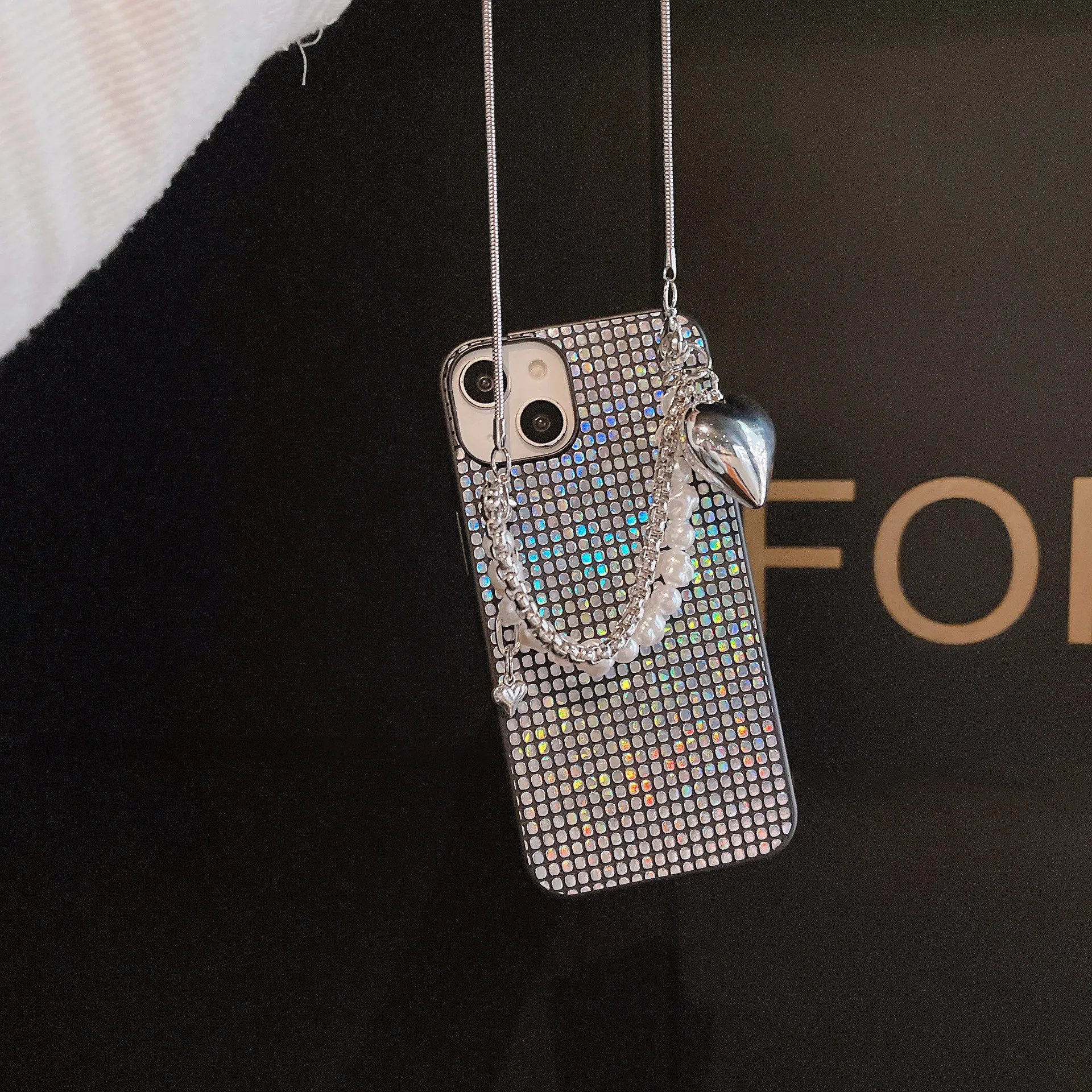 23 Роскошный милый лазерный чехол для телефона блестящая цепочка подходит Apple в