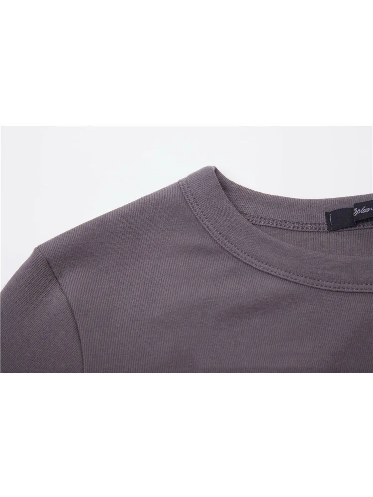 Spice Girl однотонная футболка женская с высокой талией тонкие короткие обтягивающие