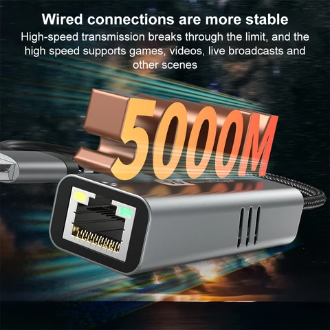 Адаптер USB-C/USB 3.1 Ethernet 5000 Мбит/с