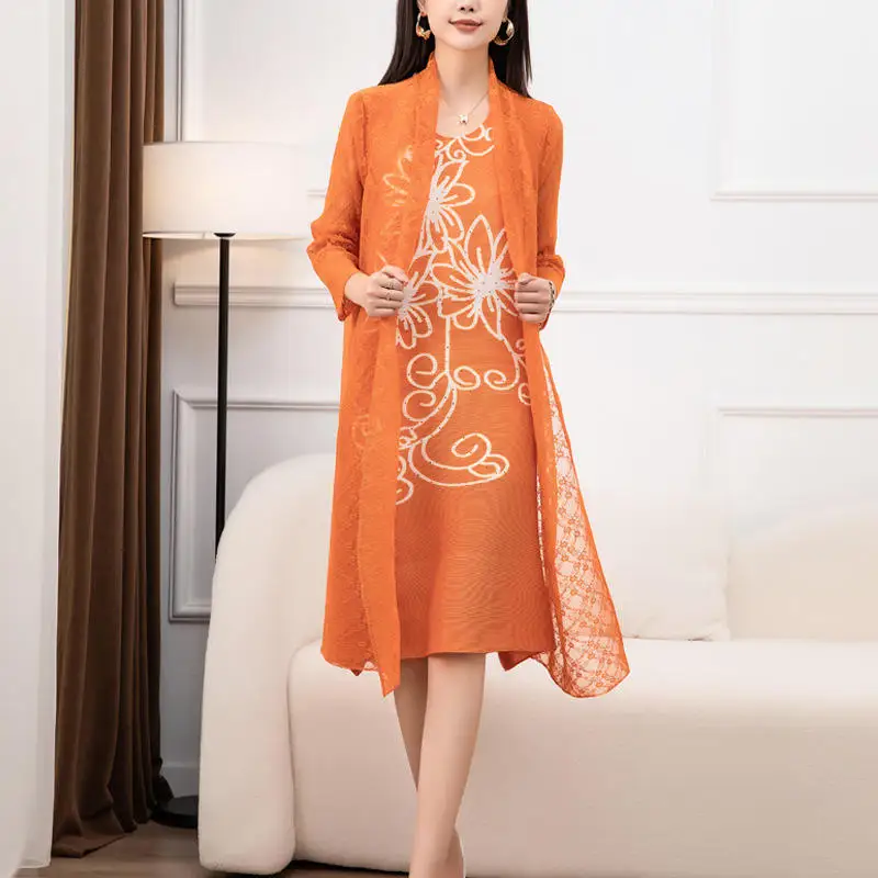 

Осень 2022, новое плиссированное платье, модное кружевное платье с принтом