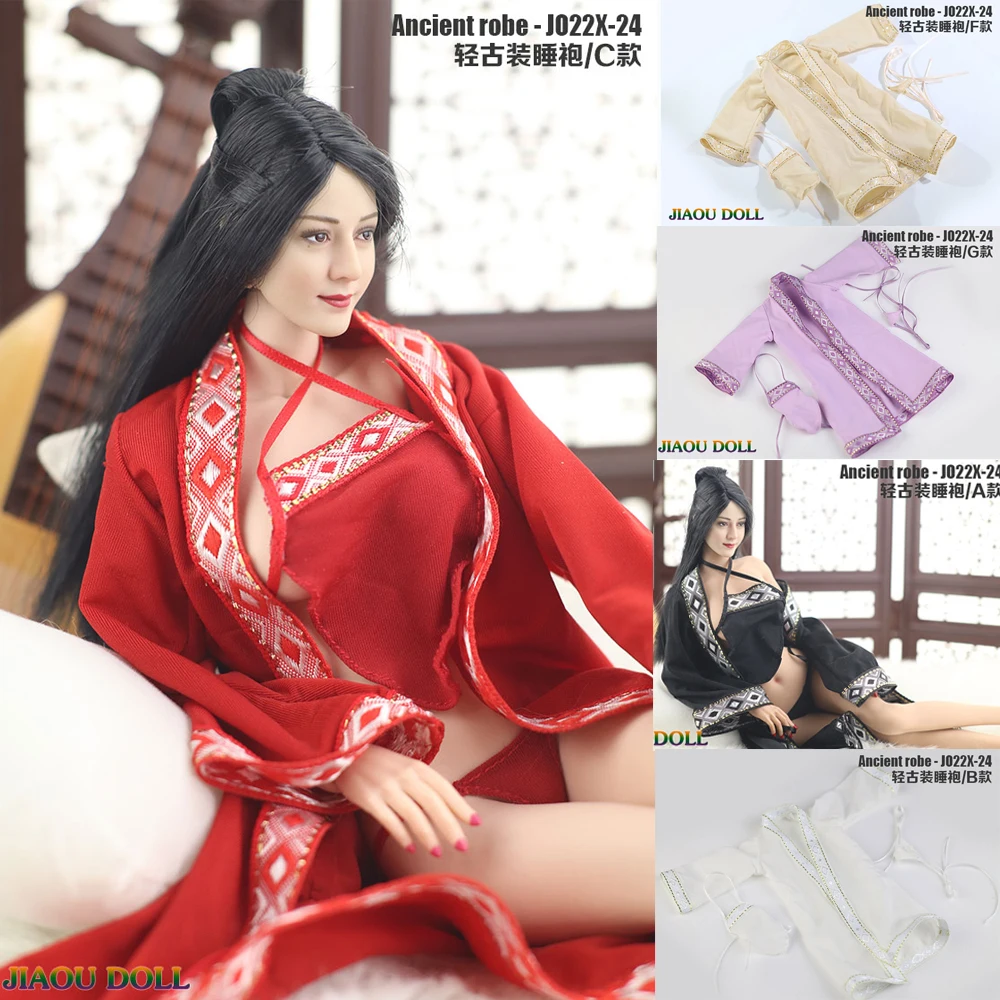 

JO22X-24 1/6 Nightgown Soldier Light Ancient Costume Han Style Embroidery Fits 12'' Female Action Figure Model