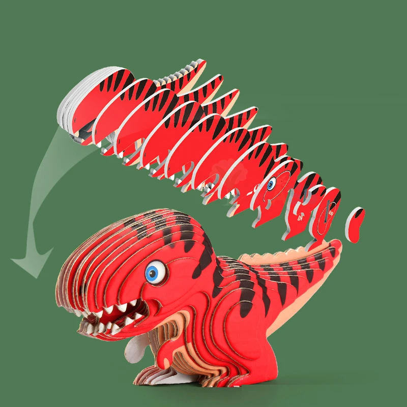 Детский обучающий бумажный 3D пазл-динозавр игрушки детская сцена головоломки