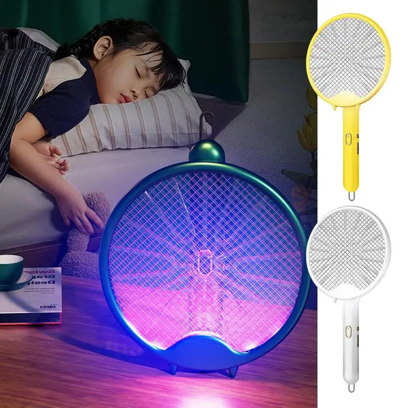 

Electric Mosquito Killer Foldable Two In One Fly Swatter Trap Mosquito Swatter USB Rechargeable Mosquito Racket Fly Zapper