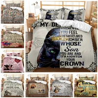 animal duvet cover setblack panther with keep calm sentence cartoon print kingqueen size quilt cover set for boy bedroom decor