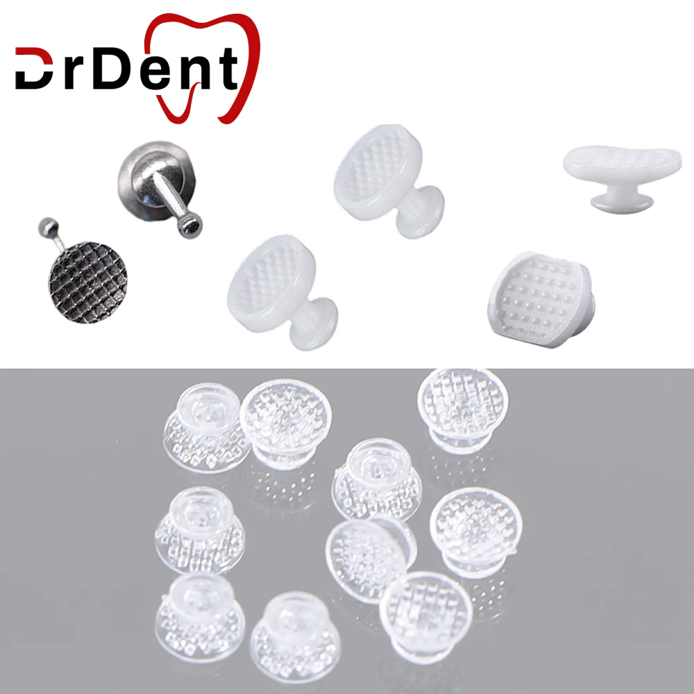 

Drdent 10PCS/Box Orthodontics Lingual Button Dental Round Rect Clear Ceramic Composite Bond Eyelet Round For Invisalign