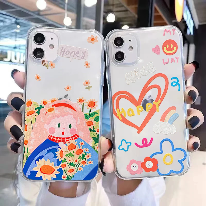 

Simplicity Loving Girl Phone Case For Apple iPhone 14 13 12 11 Pro 12 13 Mini X XR XS Max SE 6 6s 7 8 Plus Funda Back