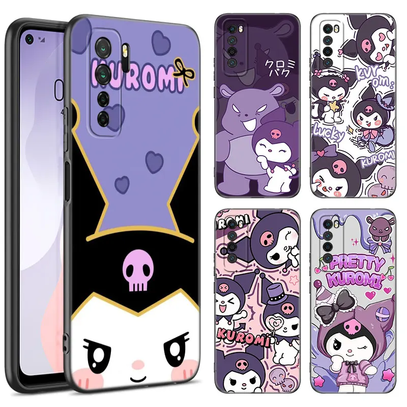Милый черный силиконовый чехол Sanrio Kuromi для телефона Huawei Nova 8 9 10 SE 11 Ultra 12 Pro 7i 8i 11i 11E