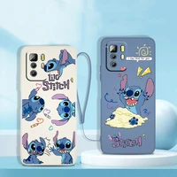 disney lilo stitch phone case for xiaomi redmi note 11 11s 11t 10s 10 9s 9t 9 8t 8 pro plus 7 5g liquid rope cover