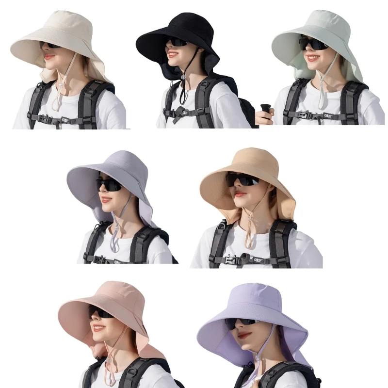 

N58F Fishing Hat Hiking Hat with Ponytail Hole Hat with Neck Flap Hat