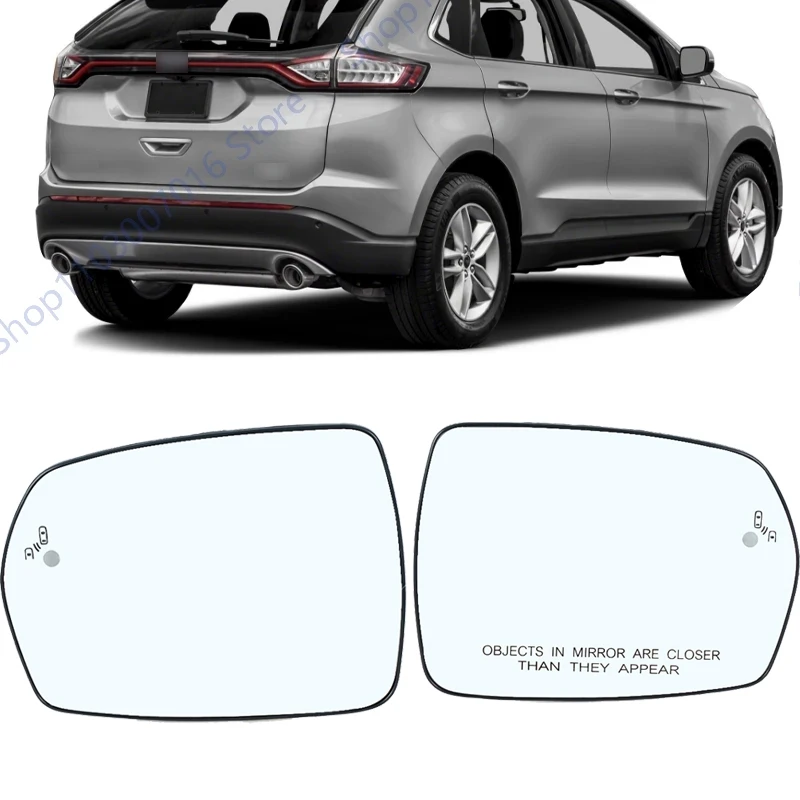 

Автомобильное зеркало заднего вида, стеклянная линза для Ford Edge 2015 2016 2017 2018 со слепой пятном, США, сменная линза, боковое зеркальное стекло с подогревом