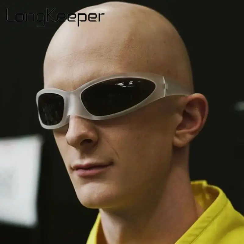 

Long Keeper Oval Frame Sunglasses for Men Vintage Sun Glasses Women Shade Y2K Retro Punk Hip Hop Gothic Goggles Ourdoor Uv400