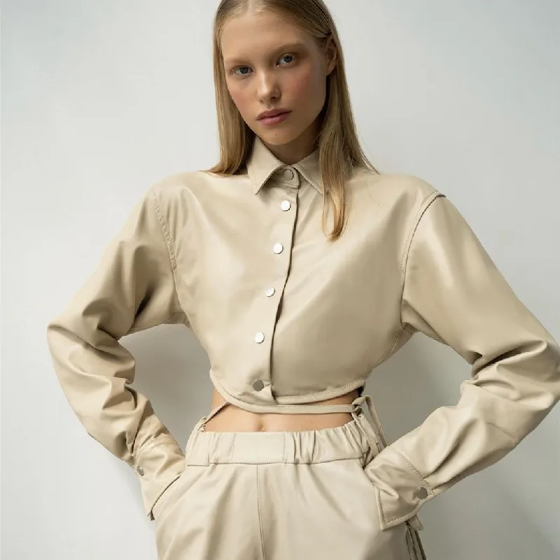 

Женская одежда, новинка осень-зима 2022, модный тонкий топ из искусственной кожи в гонконгском стиле ретро, повседневное крутое Женское пальто с длинным рукавом