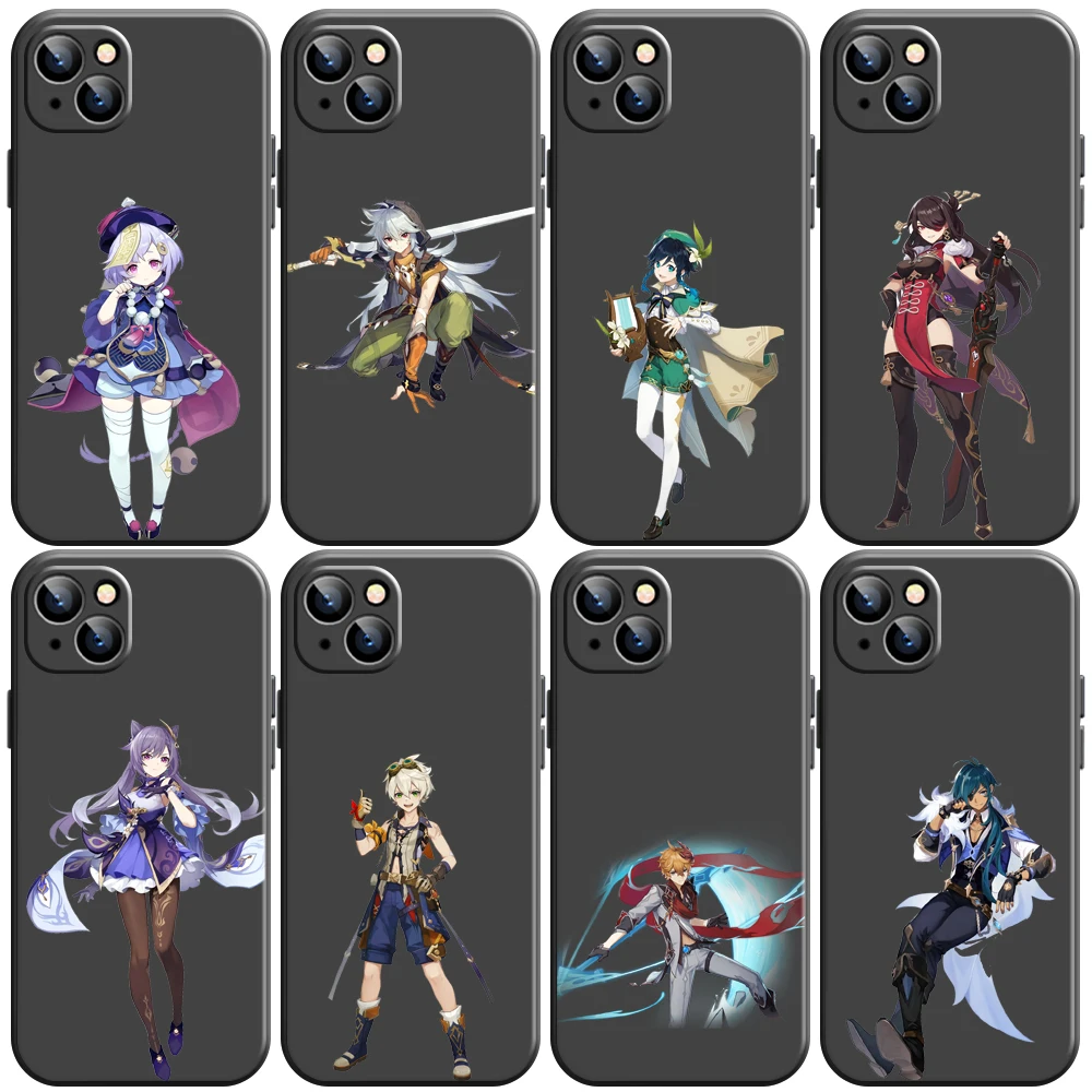 

Genshin Impact Project Game Phone Case For iPhone 11 13 12 Pro Max 12 13 Mini X XS XR MAX SE 6 7 8 Plus Liquid Silicon Carcasa