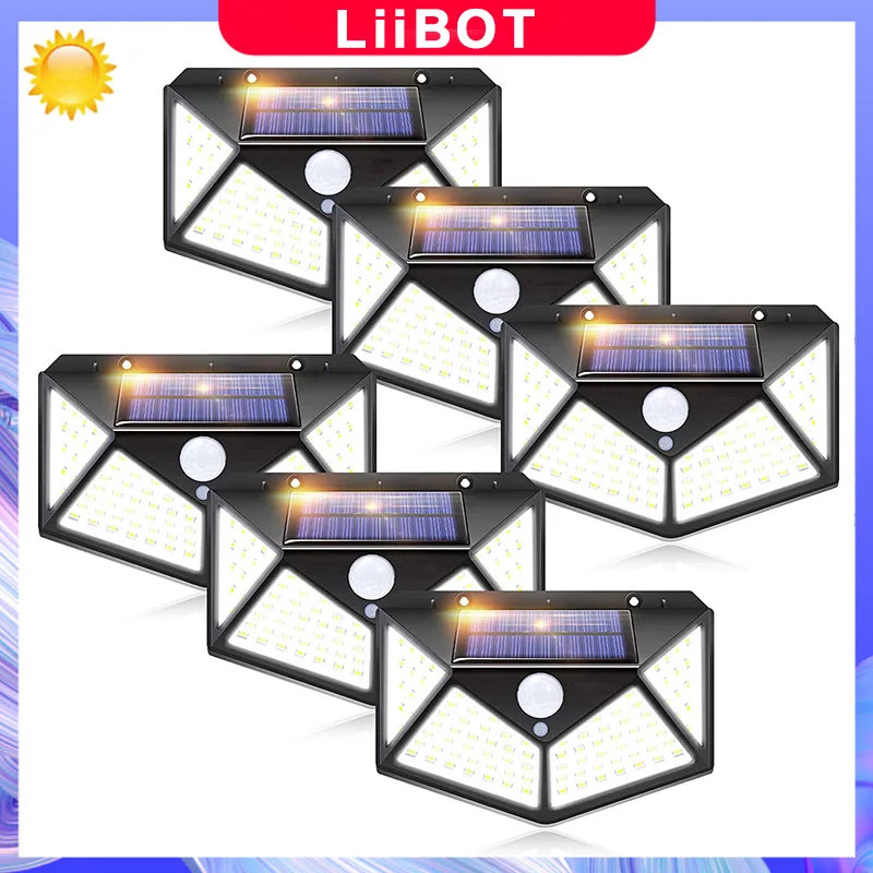 Уличная лампа на солнечной батарее с датчиком движения 100 светодиодов |