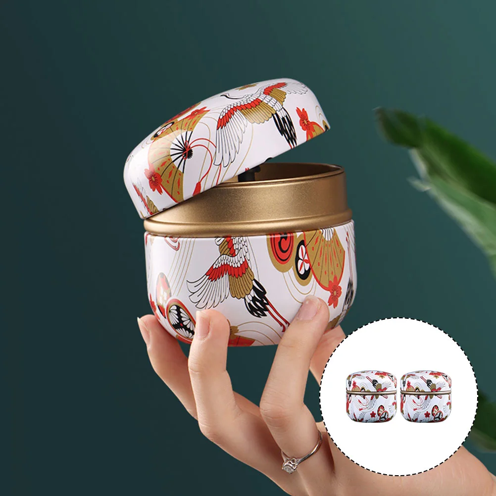 

Tea Canisters Storage Jars: 2Pcs Tins Metal Kitchen Containers for Coffee Bean Loose Leaf Tea Dry Fruit Nuts Candy Suger