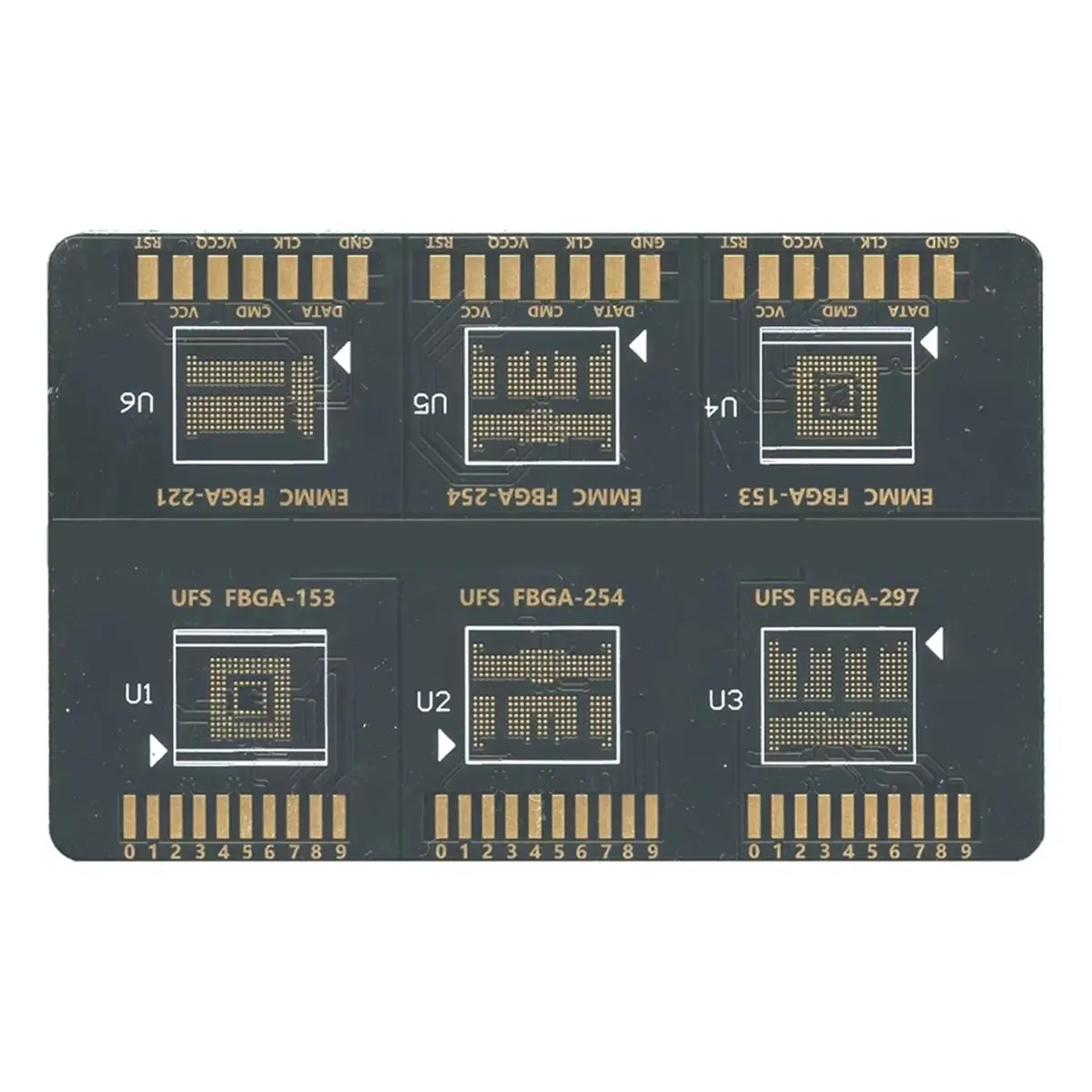 Фото Плата Flash 64 BGA ISP для Flash 64 FBGA, EMMC FBGA 153 254 221, UFS FBGA 153 254 297 для F64 Lite Ultra Box №4