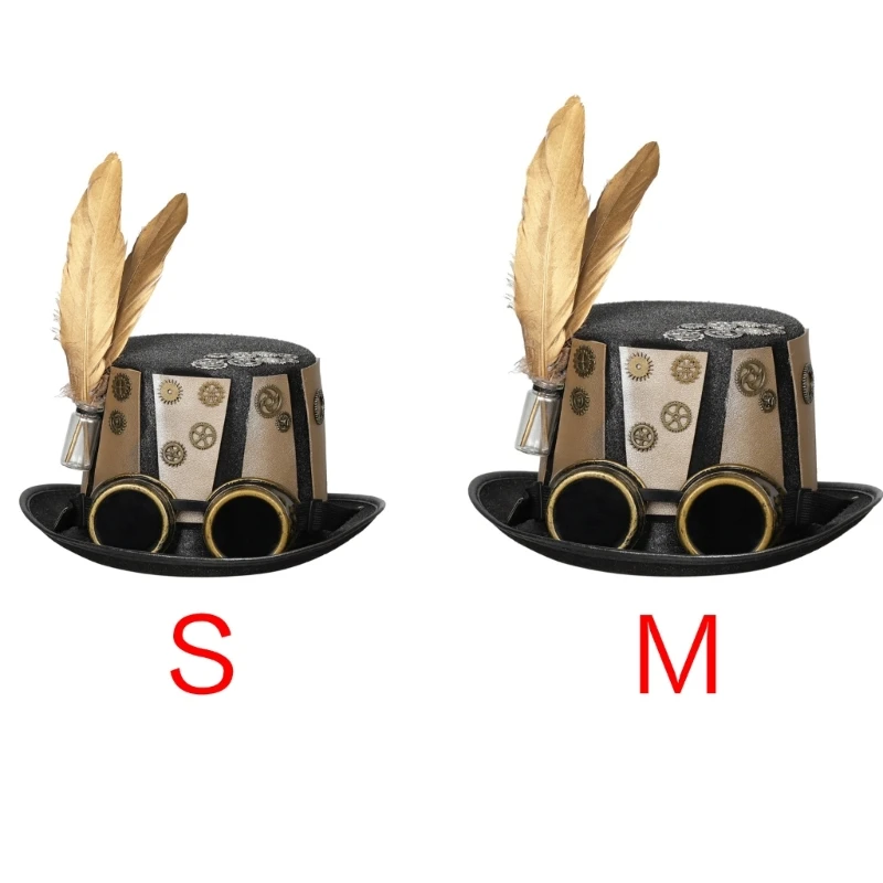 

Gold Gear Top Hat Stylish Headpiece Men and Women in Steampunk and Fashion Decorations Ornament Supplies