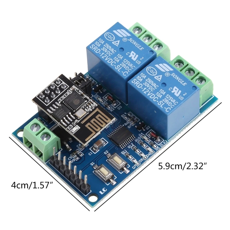 WIFI релейный модуль ESP8266 IOT APP контроллер 2-канальный для умного дома 12 В - купить по