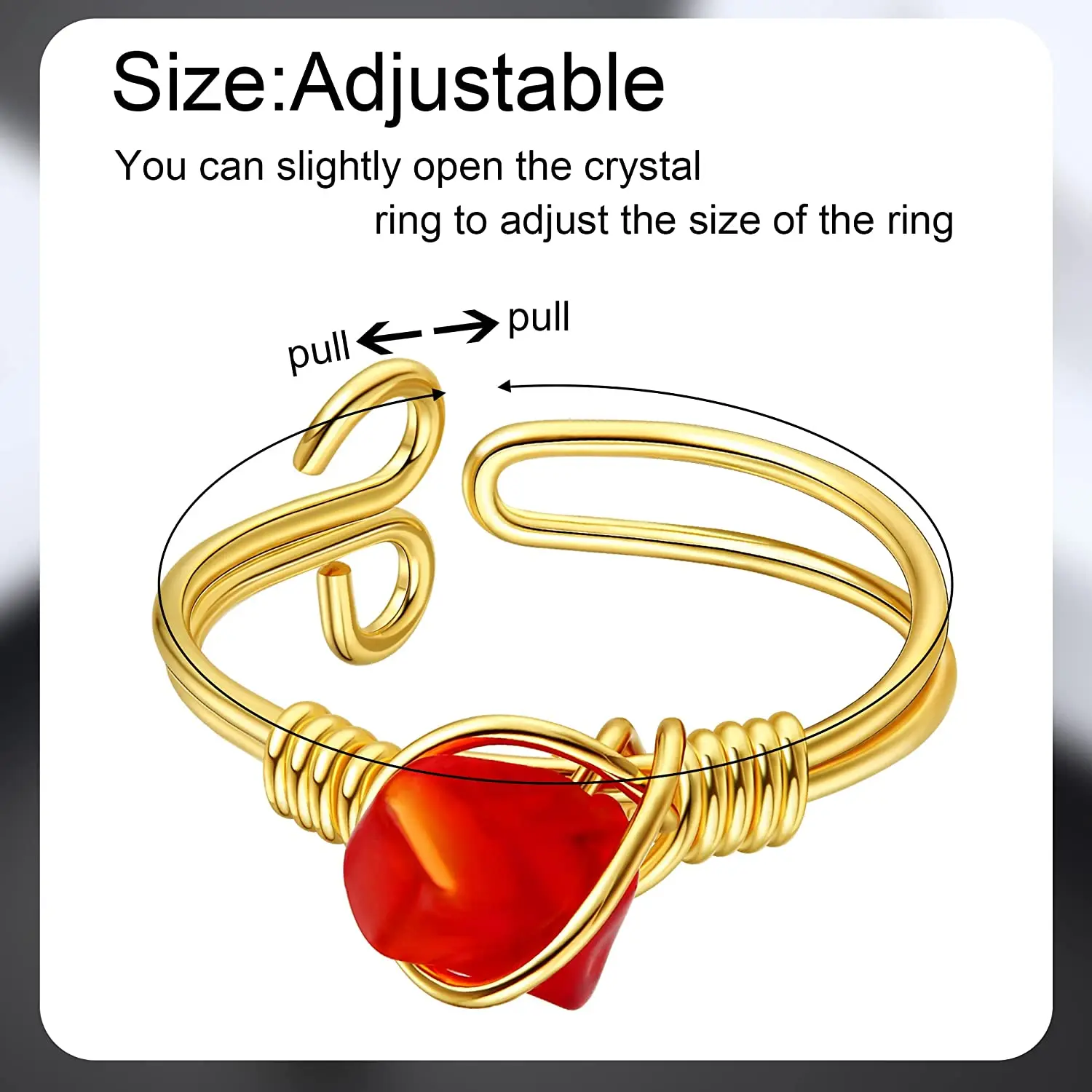 Кольцо с кристаллами для женщин 6 шт. |