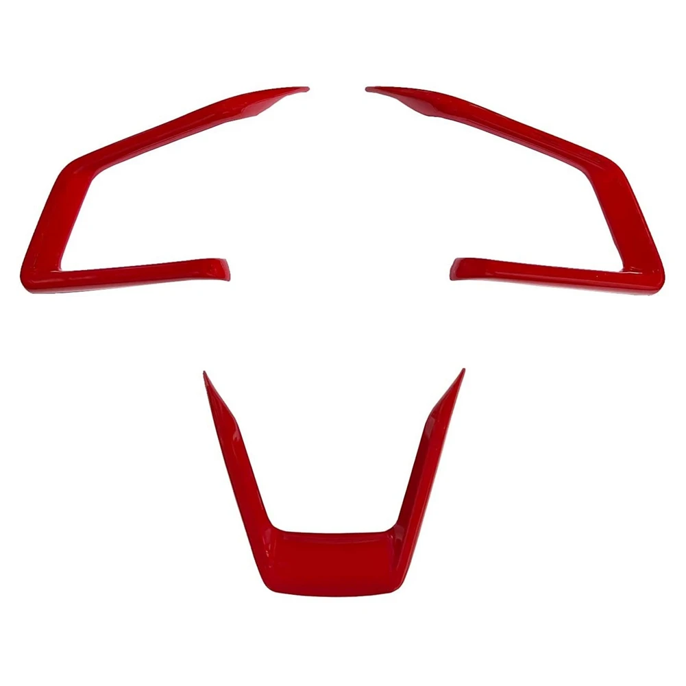 

3PCS Car Steering Wheel Panel Cover Trim Frame for Subaru Forester XV Crosstrek Outback Impreza Interior Accessories,Red