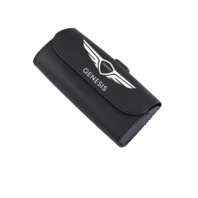 

Car Sun Visor Storage Box Storage Bag Glasses Sunglasses Case Holder for Hyundai Genesis g70 g80 g90 gv80 Logo Storage Box