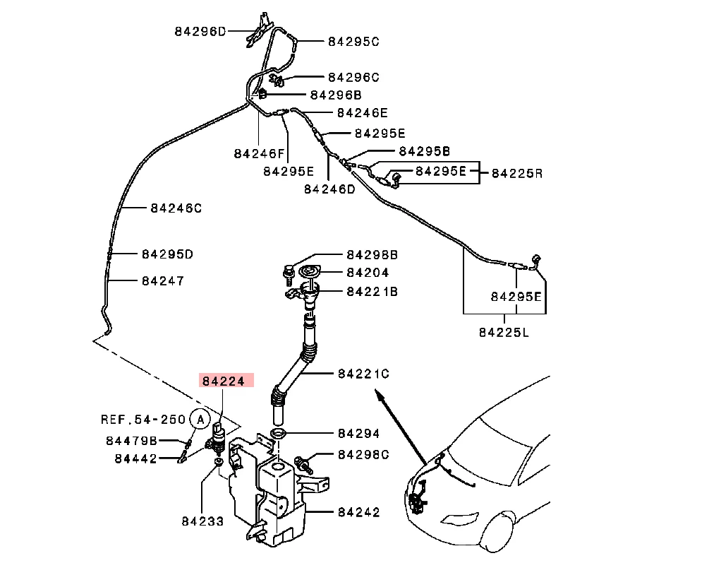 Мотор насоса омывателя лобового стекла 8260A059 для Mitsubishi Outlander II CW0 (art.: 3920db45510b6) - 3920db45510b6