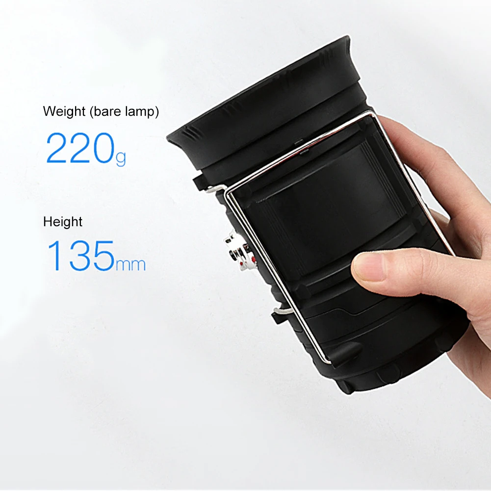 

Светодиодная лампа для кемпинга, портативный подвесной уличный светильник на солнечной батарее с зарядкой от USB, водонепроницаемая многофу...