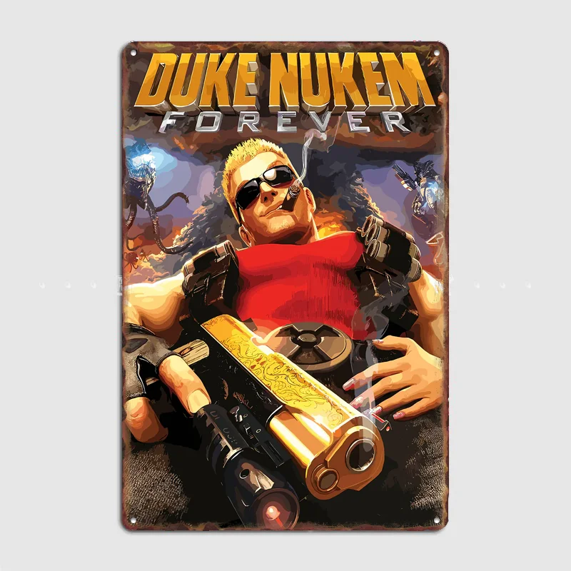 Фото Металлическая табличка-постер с обложкой игры Duke Nukem Forever, для спальни, дома, бара, улицы, настенный декор, индивидуальные постеры, украшения для комнаты №1