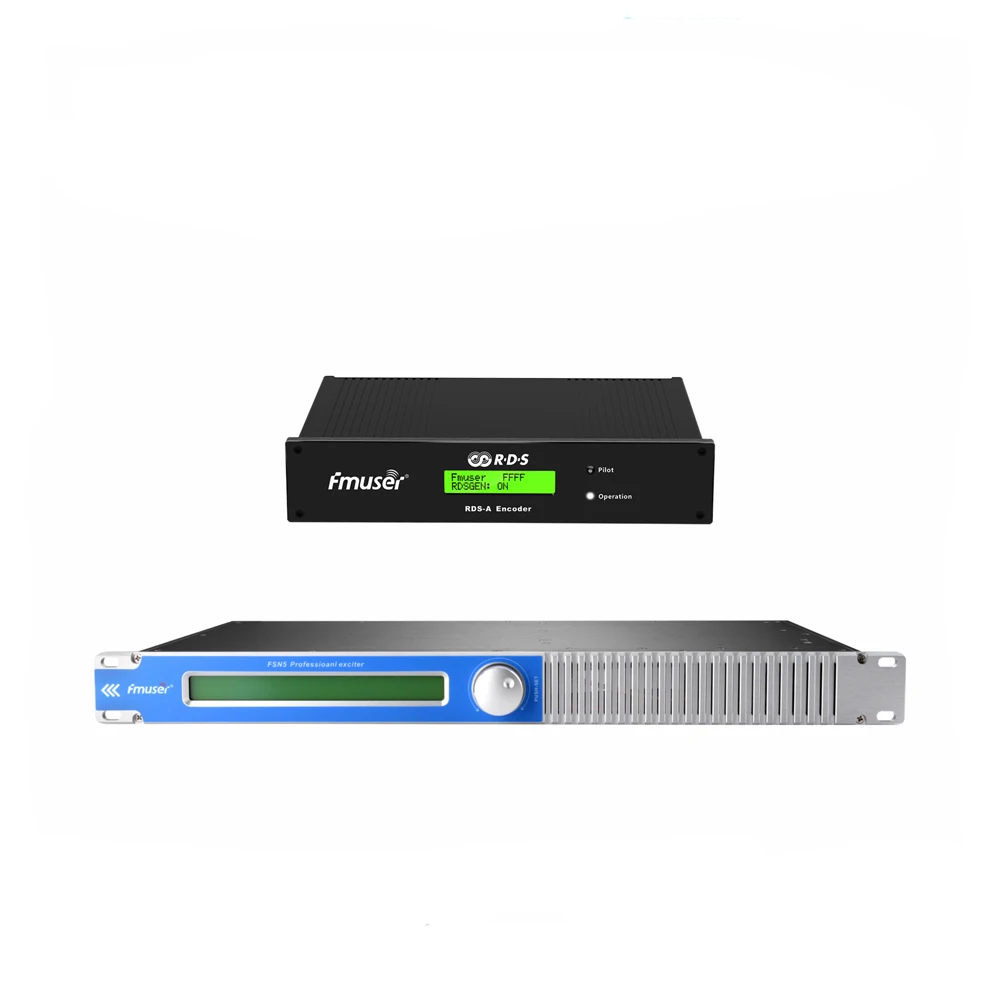 

FMUSER FMT5.0-50L 50W FM Broadcast Transmitter+ RDS Encoder Shows Logo For Radio Station Car, School