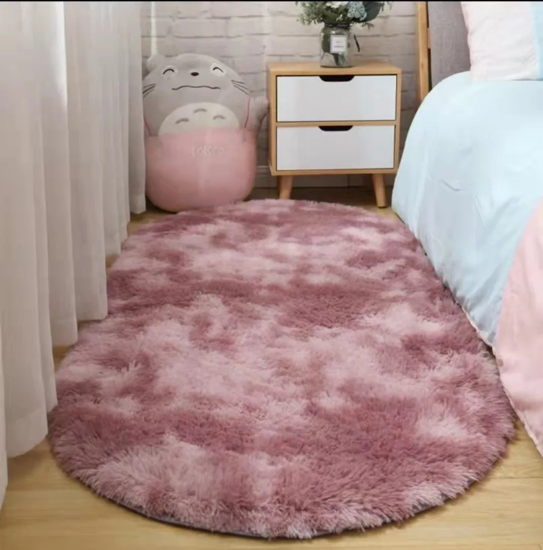 Овальный Лохматый Ковер VIKAMA Tie Dye С Длинными Волосами Для Спальни Гостиной