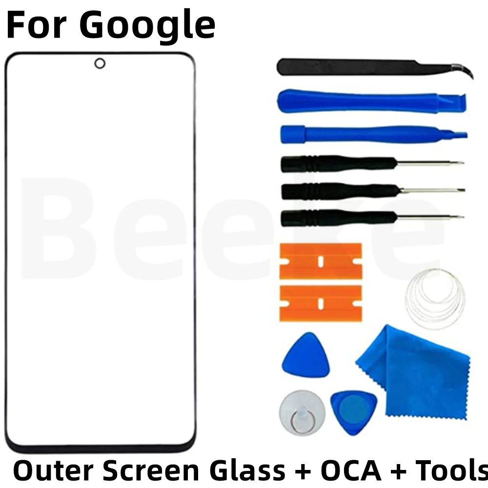

Outer Screen Glass + OCA For Google Pixel 7 7A 6 6A Pro 5 5A 4 4A 3 3A XL 2 5G Front LCD Display Touch Lens + Replacement Kits