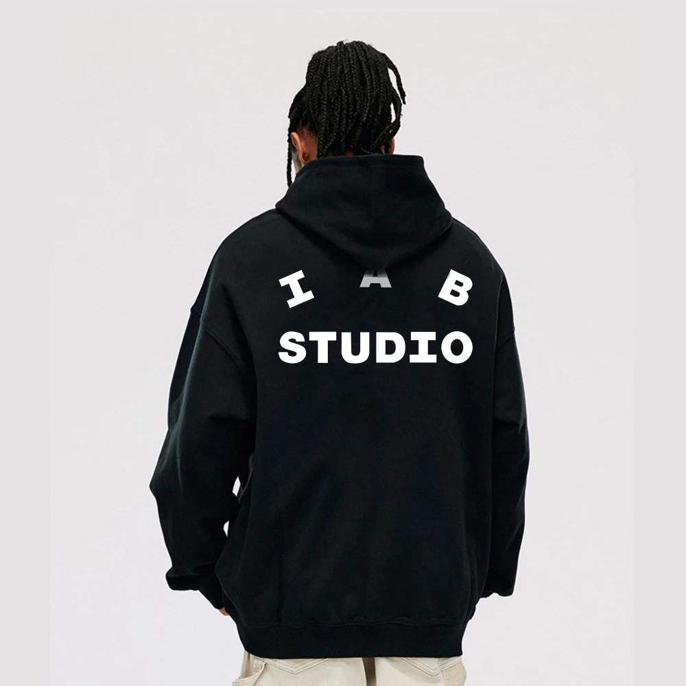 

Vintage Basic IAB Studio Korean Brand Hot Selling Print Hooded Long Sleeve Loose Relaxed Fashion Sweater American casual hoodeds