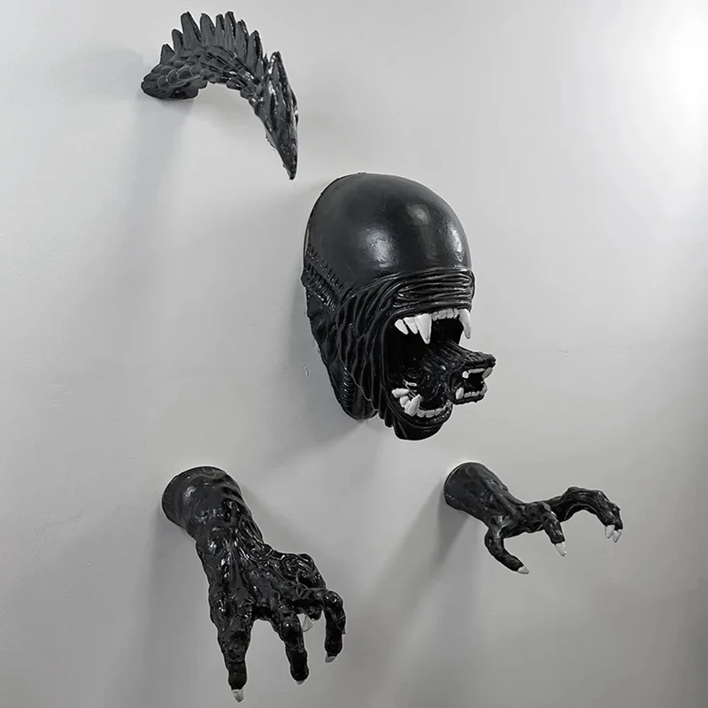 SEWS-Giant Xenomorphhead Xenomoprh Wall Art Xenomorph Mask Facehugger полотенце Rack Hook