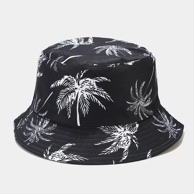 

Cotton Cartoon Tree Print Bucket Hat Fisherman Hat Outdoor Travel Sun Cap For Men And Women 14