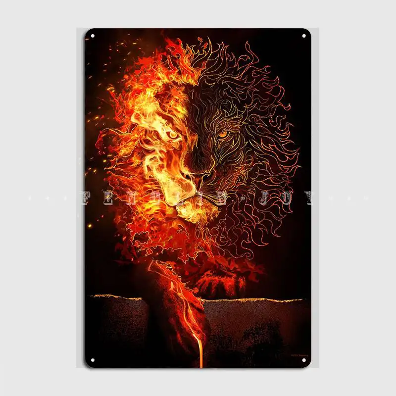 

Металлический знак Spirit Animal-Lion, дизайнерские таблички для кинотеатра, гаража, кинотеатра, оловянные плакаты