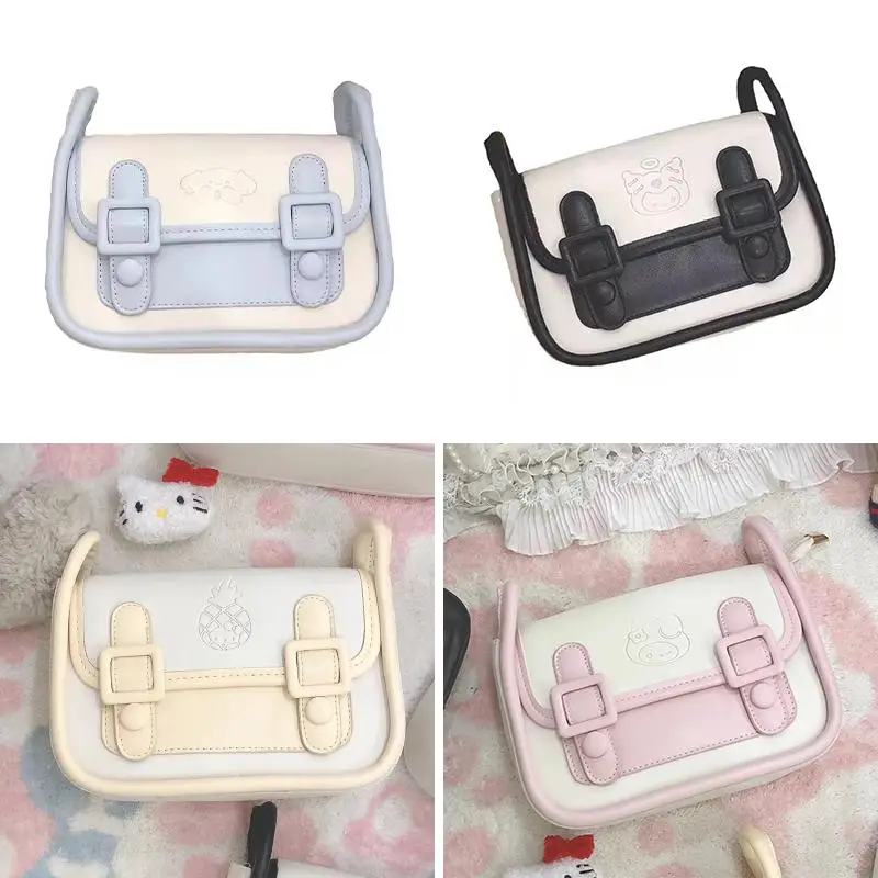 

Sanrios Anime Cartoon Kt Kuromi My Melody Cinnamoroll Small Square Bag Kawaii Cute Niche Design Crossbody Shoulder Handbag Pouch