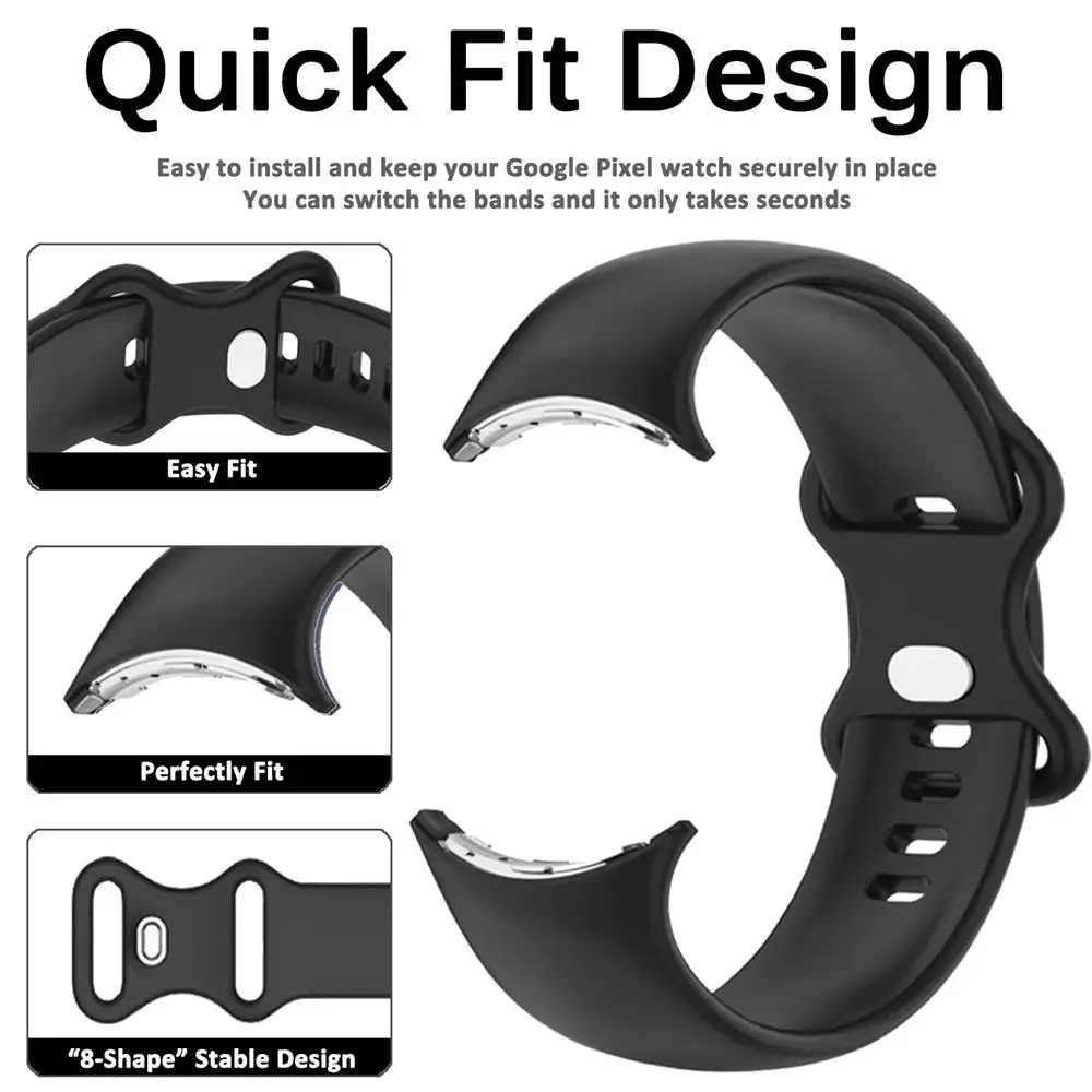 

No Gap Silicone Strap For Google Pixel Watch Smartwatch wrist Bracelet Correa Accessories Belt for Pixel Watch Sport Active Band