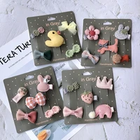 baby girls hair clips cartoon animal hairpin cute party accessories children princess barrette infant kids cute lovely 5pcsset