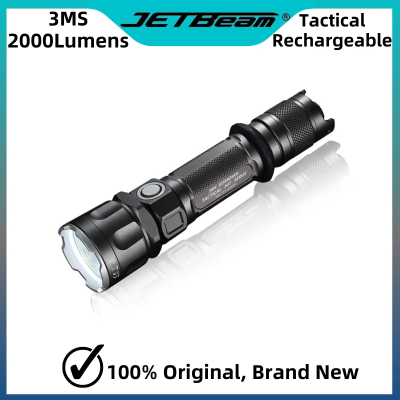 JETBeam 3MS Tactical Troch Light 2000Lumens USB Rechargeable  LED Military Police Flashlight With Battery