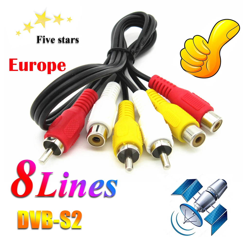 

Stable Cable 8 lines TV Europe Spain Poland Dvb S2 hd Cable cline Europe DE UK PT for V9 X800 X8 Satellite Receiver Cable