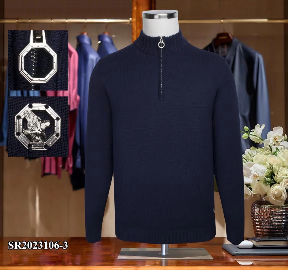 

Мужской теплый свитер из кашемира на молнии, Осень-зима