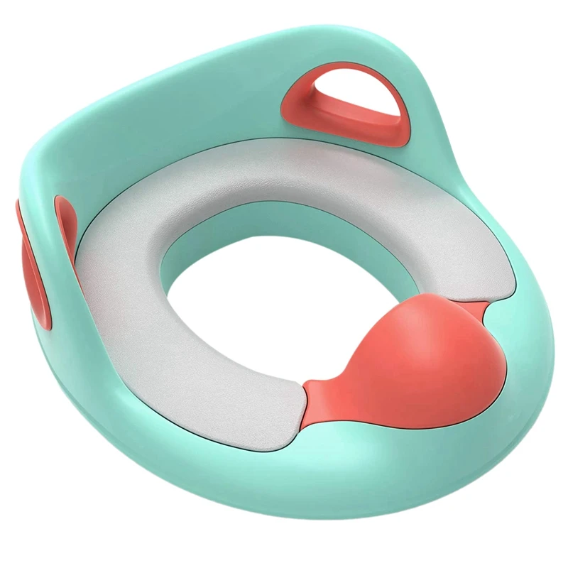 

Children's Toilet Training Seat with Splash Cover, Children's Toilet with Armrests, Children's Toilet, Green and Orange