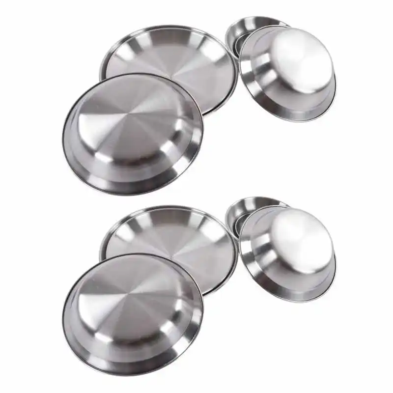 

Camping Dish Set Portable Stainless Steel Camping Dinnerware Set Durable for Traveling
