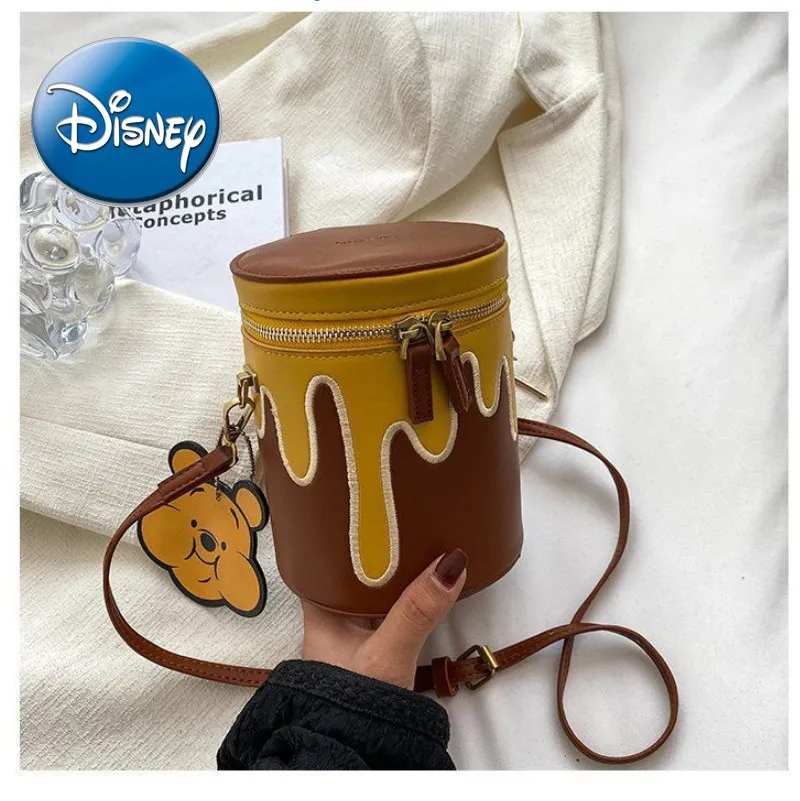 

Роскошные Дизайнерские Сумки Disney с изображением Винни-Пуха медового цвета для женщин, модная Милая сумка-мешок через плечо для осени и зимы