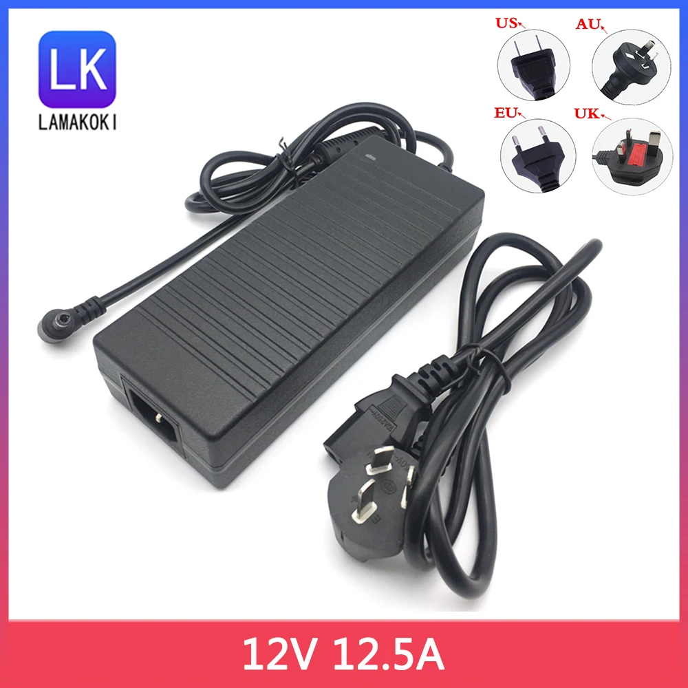

12V 12.5A Switching Power Adapter IT Stabilized Power Supply DC Power Cord Digital Home Appliances 12V Power LED