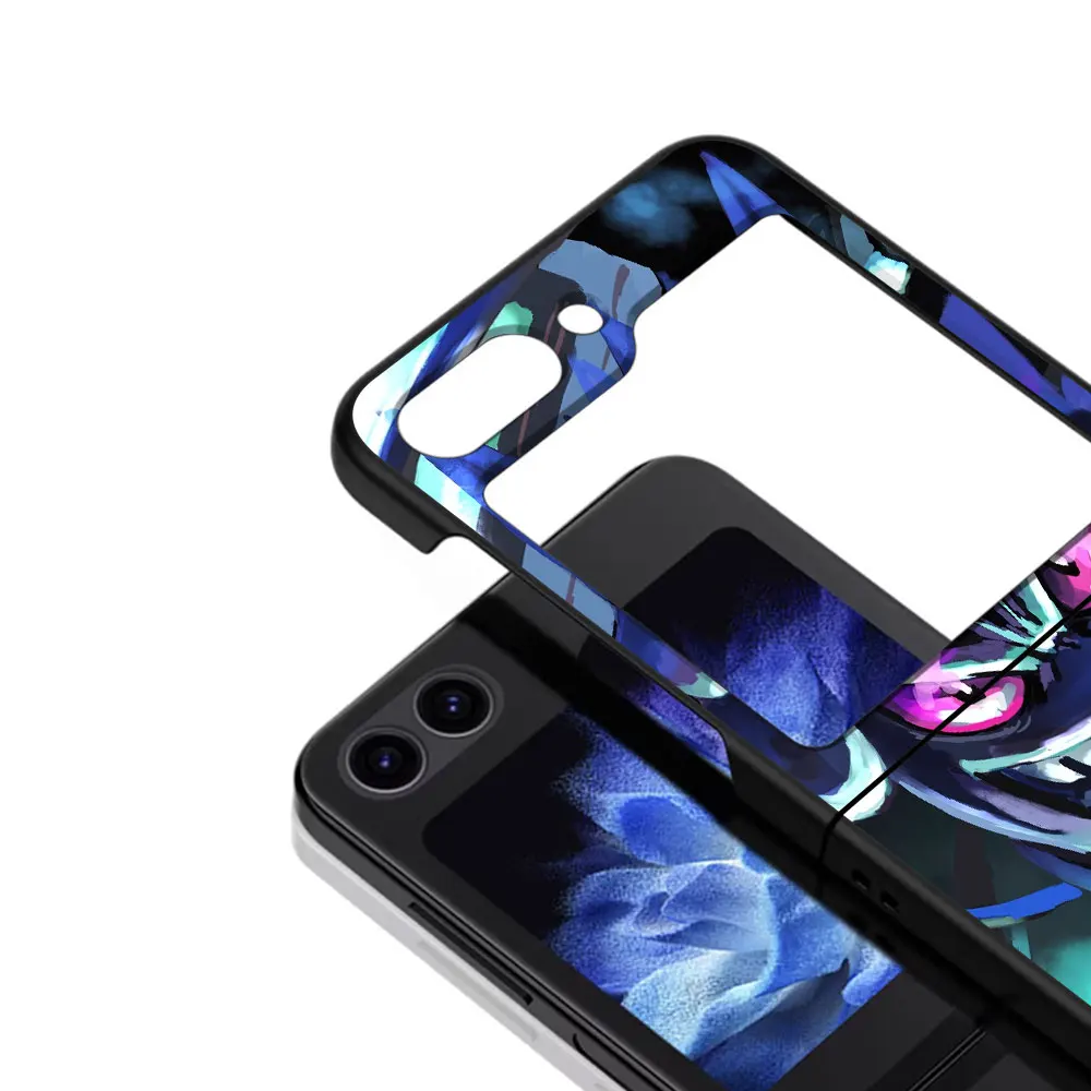 Gengar милый чехол P-ров-e-mon для Samsung Galaxy Z Flip5 Черный Твердый Флип 5 мобильный телефон